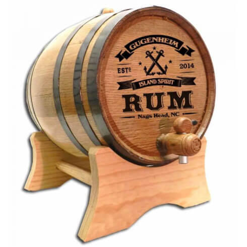 Personalized Whiskey Barrel - Rum (Anchor)