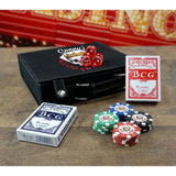 Personalized Poker Chip Set with Imprinted Leatherette Case (100 Chips)