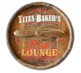 Pilot's Lounge Quarter Barrel Sign
