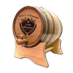 Personalized Whiskey Barrel - Irish Crest