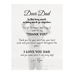 Personalized "Thank You Dad" Canvas