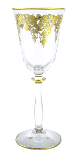 Wine Glass With 24K Gold Art (Set of 6)